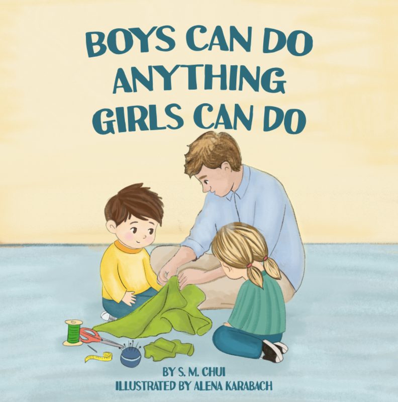 Cover of Boys Can Do Anything Girls Can Do: a father sewing with his son and daughter