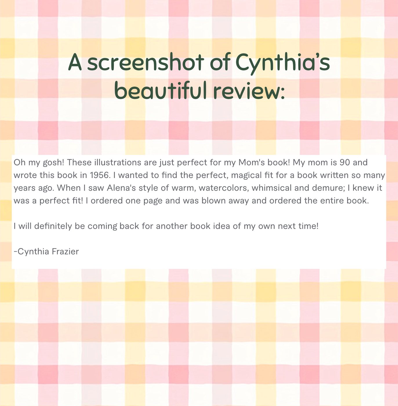 Cynthia Frazier’s five-star review of the illustrations